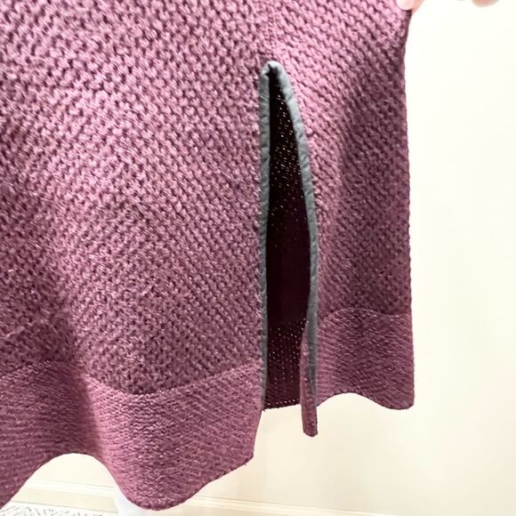 Lauren Ralph Lauren Cape Sweater Chunky Knit Mock Neck Poncho One Size - Picture 5 of 9